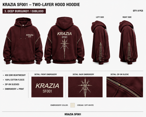 KRAZIA SF-001 — Two-Layer Hood Hoodie