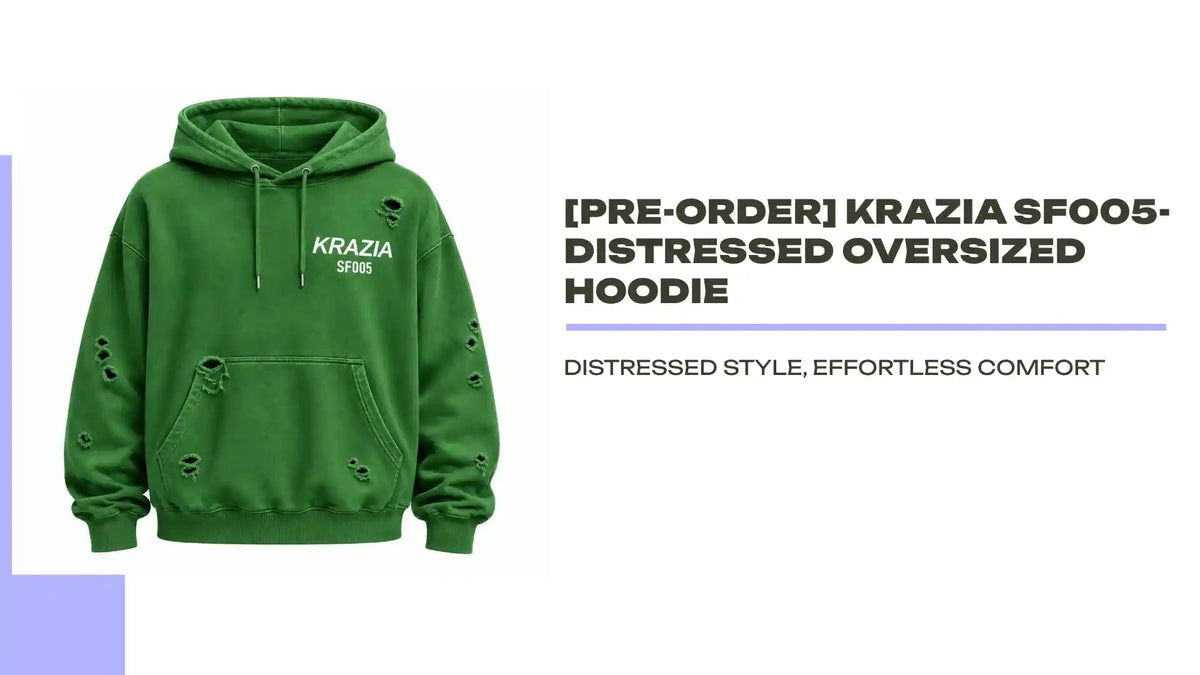 [PRE-ORDER] KRAZIA SF005-DISTRESSED OVERSIZED HOODIE by@Outfy